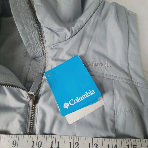 Columbia Women's Cedar Express Vest Size M Lined Gray Full Zip Puffer Jacket - Picture 4 of 13